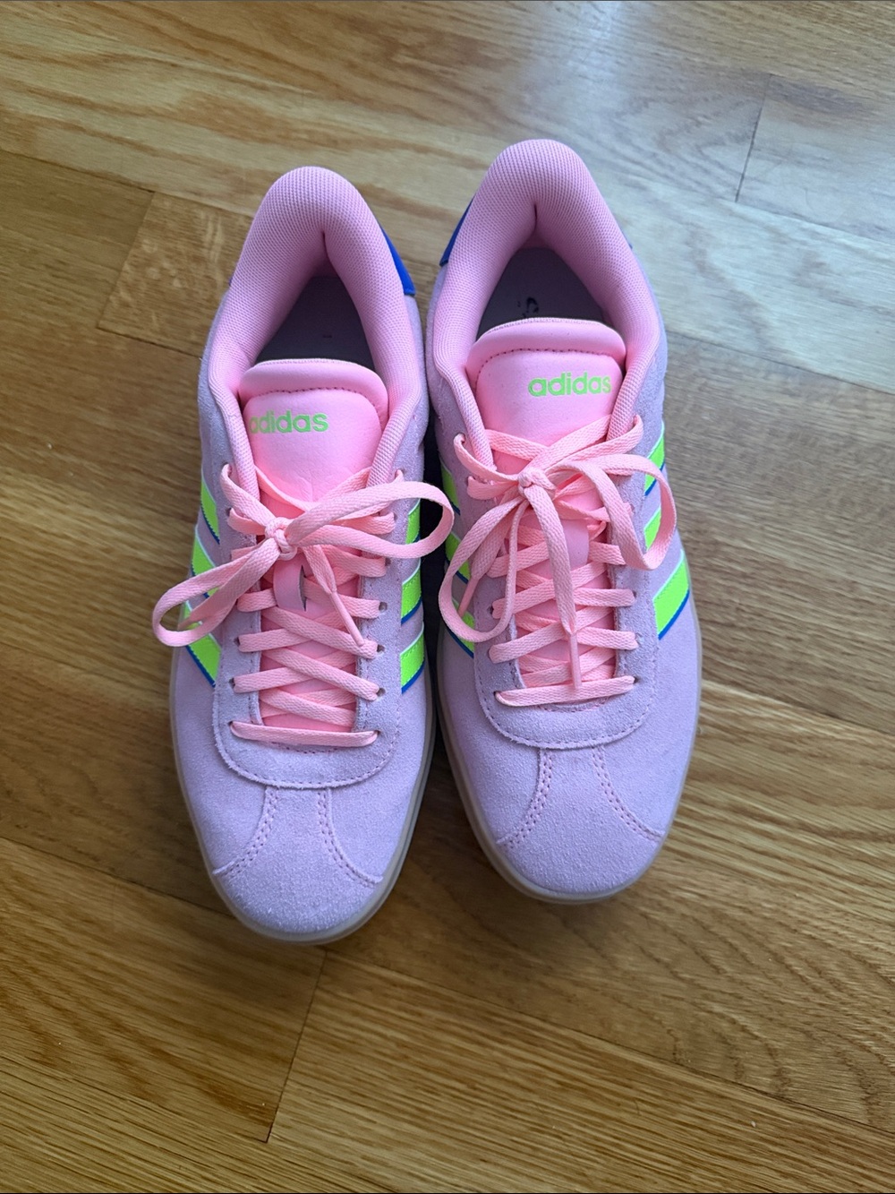 adidas Pink & Neon Green Women's Sneakers - Picture 2 of 7